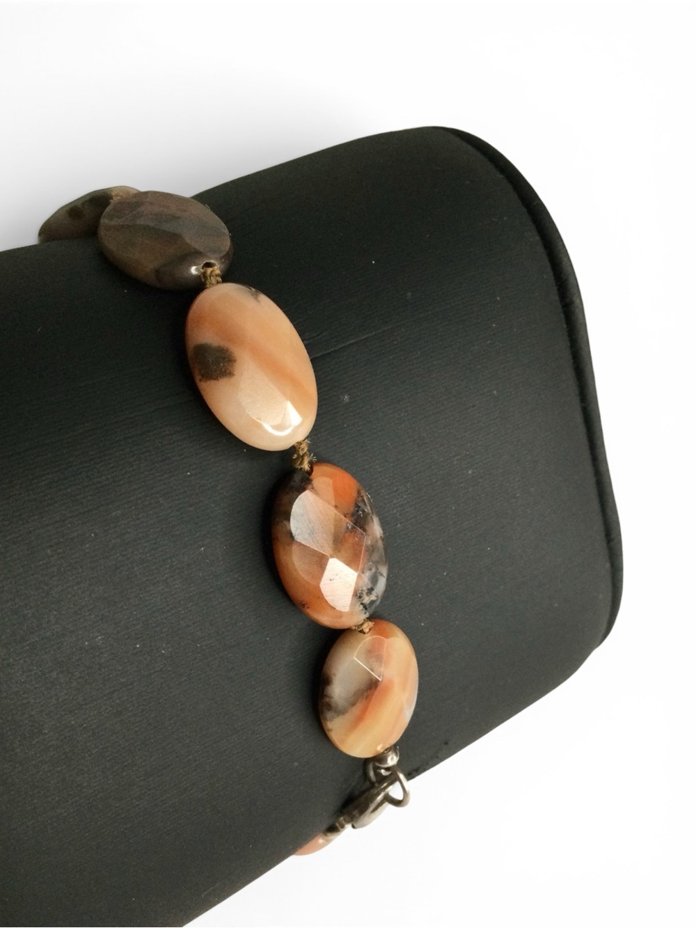 Handmade Faceted Flat Oval Agate Bracelet with Sterling Silver 925 Clasp – 7” - Picture 13 of 15